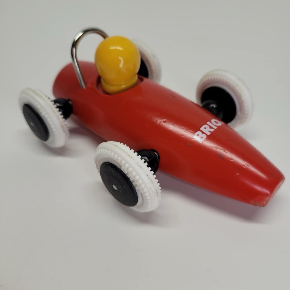 BRIO RED TOY RACECAR WOODEN MADE IN SWEDEN VINTAGE TOY CAR